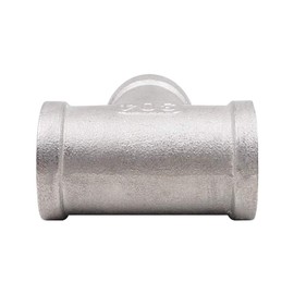 JoyTube 1/8" Female NPT Tee Adapter Cast Pipe Fitting Stainless Steel 3 Way Shape Connector，Pack of 4
