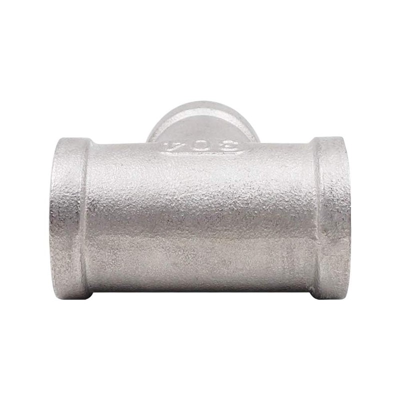 JoyTube 1/8" Female NPT Tee Adapter Cast Pipe Fitting Stainless