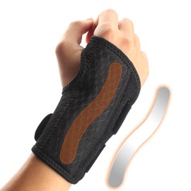 Carpal Tunnel Wrist Brace Night Support Day & Night,H HOME-MART Wrist and Thumb Brace with Splint for Women and Men,Fit Left Hand,Adjustable Wrist Support Wrap for Dequervain's Tenosynovitis, Tendonit