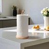 WORHE Wooden Paper Towel Holder with Leather Handle 1 Pack