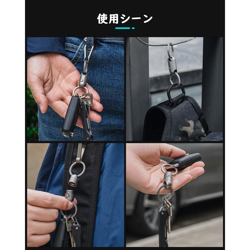 TIMULTI Magnetic Release Detachable Keychain with 20KG Load Capacity, Lock