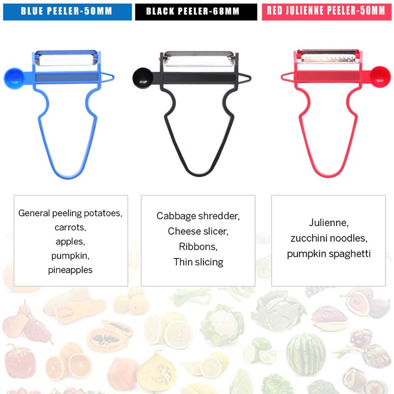 Magic Trio Peeler 3PCs, Kitchen Stainless Steel Peeler Set Food