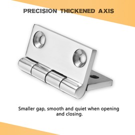 DIALESHU Heavy Duty Marine Boat Hatch Hinges 316 Stainless Steel, 2 x 2 Inch, Sturdy Deck Cabinet Door Hinges with Screws (Pack of 4)