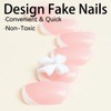 24 Pcs French Tip Press on Nails Short Square Bow