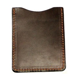 Amish Handmade LEATHER CARD HOLDER - DARK BROWN Minimalist Wallet - Amish Handmade in USA