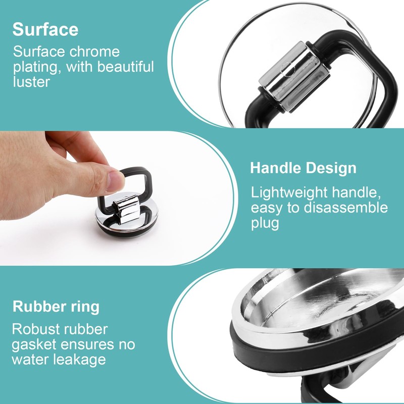 brileze Sink Plug Universal Chrome Bath Plug Replacement 45mm Drain