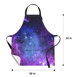 Britimes Space Purple Universe Planet Apron Home Kitchen Cooking Baking Gardening for Women Men with Pockets 32x28 inch