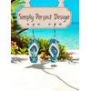Simply Perfect Design Flip Flop Dangle Earrings, Turquoise Starfish Design,