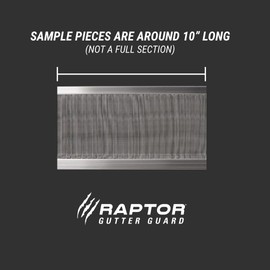 RAPTOR GUTTER GUARD – Contractor Grade Stainless Steel Micro-Mesh Gutter Guard Sample Pack. Standard (5.625 in. x 10 in.) & Super (7.187 in. x 10 in.) Samples (Screws Not Included)