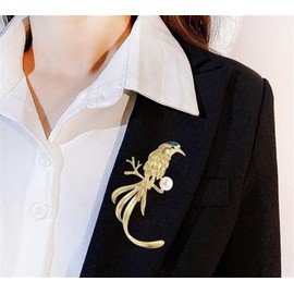 Pearl Birds Brooch Pin Bird Badge Animal Brooch Bird Lapel Pin Accessories Party Brooches Hat Bag Suit Tie Birthday Fashion Gifts