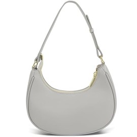 Barabum Retro Classic Clutch Shoulder Tote HandBag with Zipper Closure for Women (6-Gray)