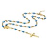 Flongo Evil Eye Rosary Necklace: Gold Classic Catholic Cross Y