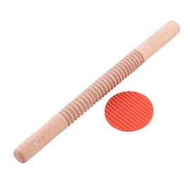 Hemoton Wooden Rolling Pin Cutter Non-Stick Textured Roller Stick for Noodle Cookie Pastry Dough Party