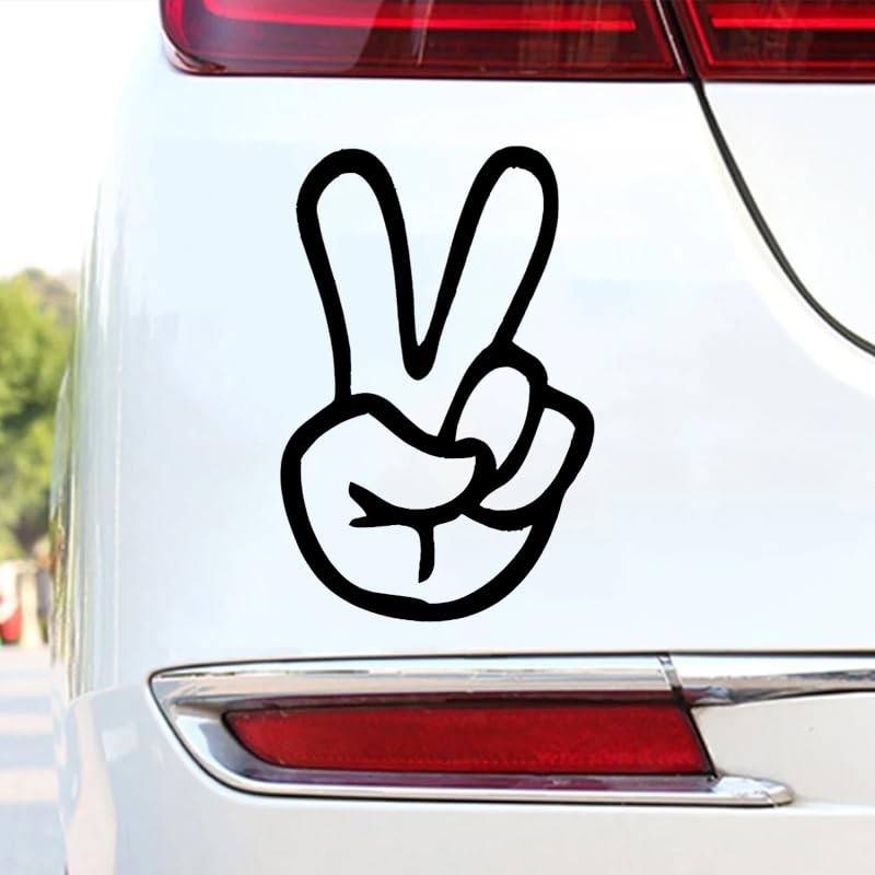 2Pack Finger Peace Sign Stickers,5.9"x4", Suitable for Laptops, Helmets, Cars,