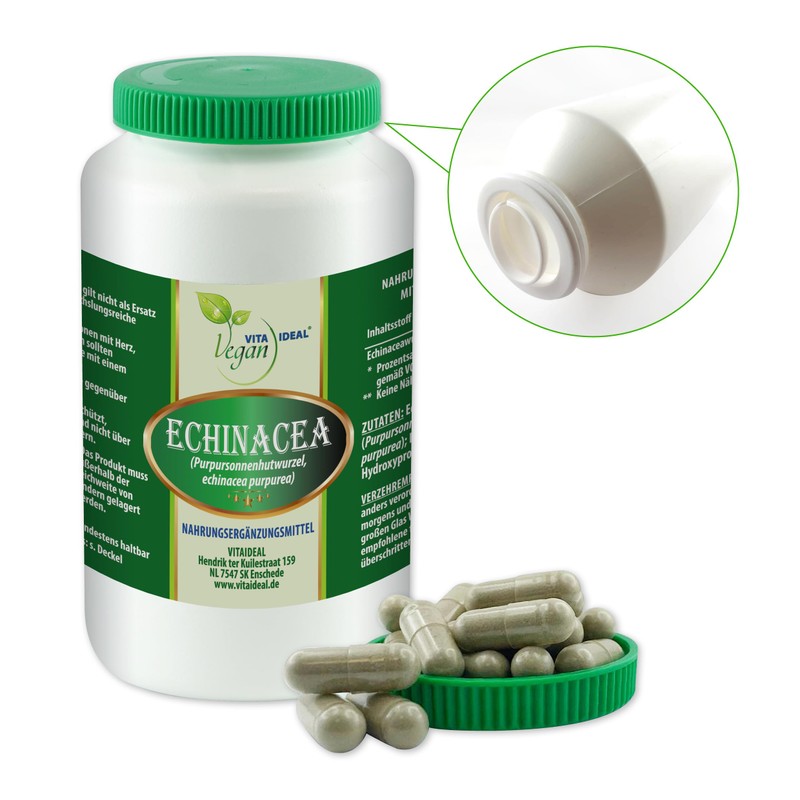 Vitaide Vegan® Echinacea Root (Purple Coneflower Root) 180 Vegetable Capsules