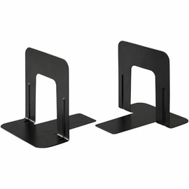 Business Source Heavy-Gauge Steel Bookends - 5.3" Height x 5" Width x 4.8" Depth - Black - 6/Box