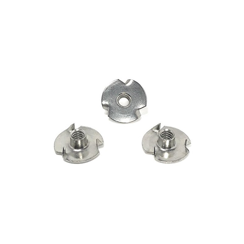 T-NUT Stainless Steel 10-24x3/16 (3 Prong) Tee Nuts (10-24 Thread