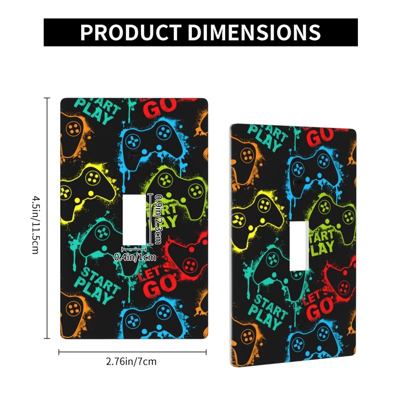 Video Game Controller Light Switch Covers 1-Gang,Decorative Single Toggle Light