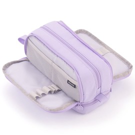 CICIMELON Large Capacity Pen Pencil Case with 4 Compartments, Multi-Slot Pencil Pouch Bag Aesthetic School Supplies Organizer for Teen Girls, Women, Adults (Purple)