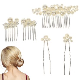 MAEXUS Party Wrap Comb, Pearl Pin Hair Ornament, Set of 5, 3 Types, Headdress, Hairpin, U-shaped Pearl Brooch, Kimono, Daily Wear, Kimono, Coming-of-age Ceremonies, Graduation Ceremonies, Weddings