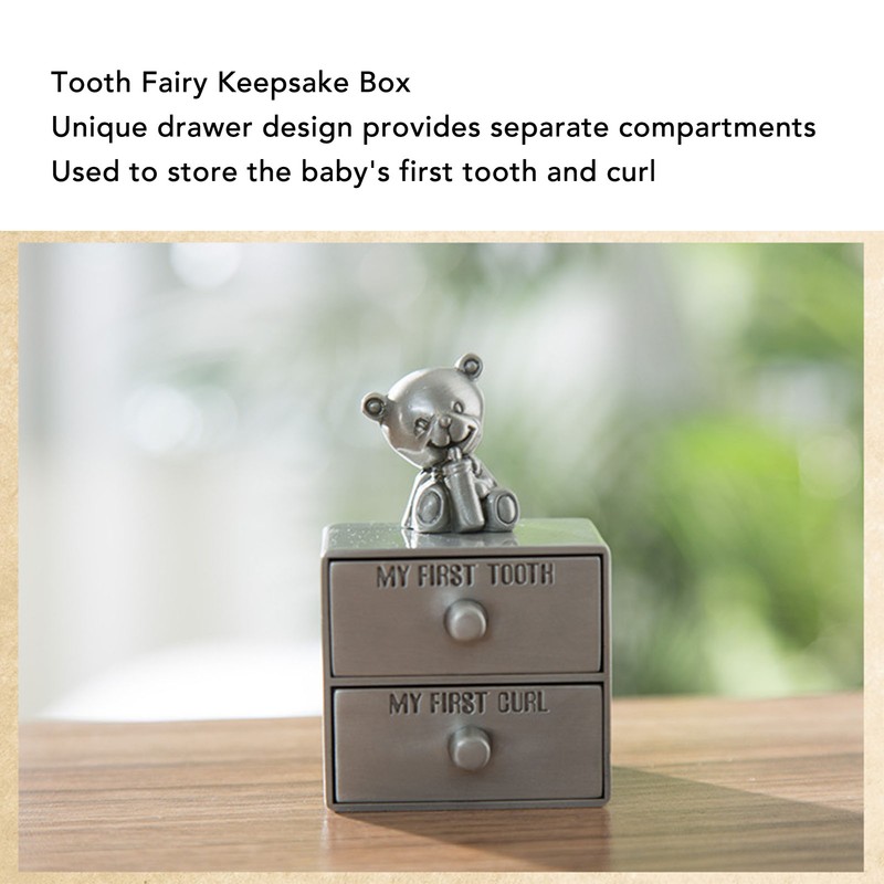 Tooth Fairy Keepsake Box Alloy Structure Soft Inner Wall Bear