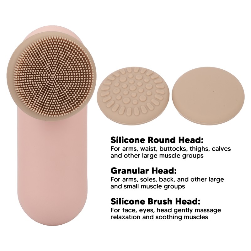 Face Massage Device Brush 3 Gear Adjustable Silicone Heads Heating