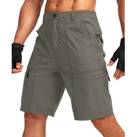 Viodia Men's Hiking Cargo Shorts with 6 Pockets Quick Dry Lightweight Stretch Shorts for Men Outdoor Fishing Golf Shorts Slate Green