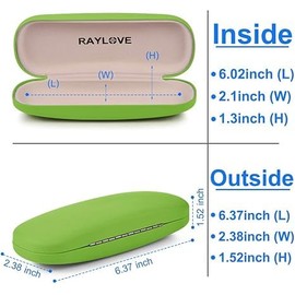AkoaDa Glasses case, universal neutral glasses case, hard case, suitable for small and medium glasses, Green