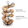 Spiral Design Egg Dispenser Rack Holder with Storage Basket Metal
