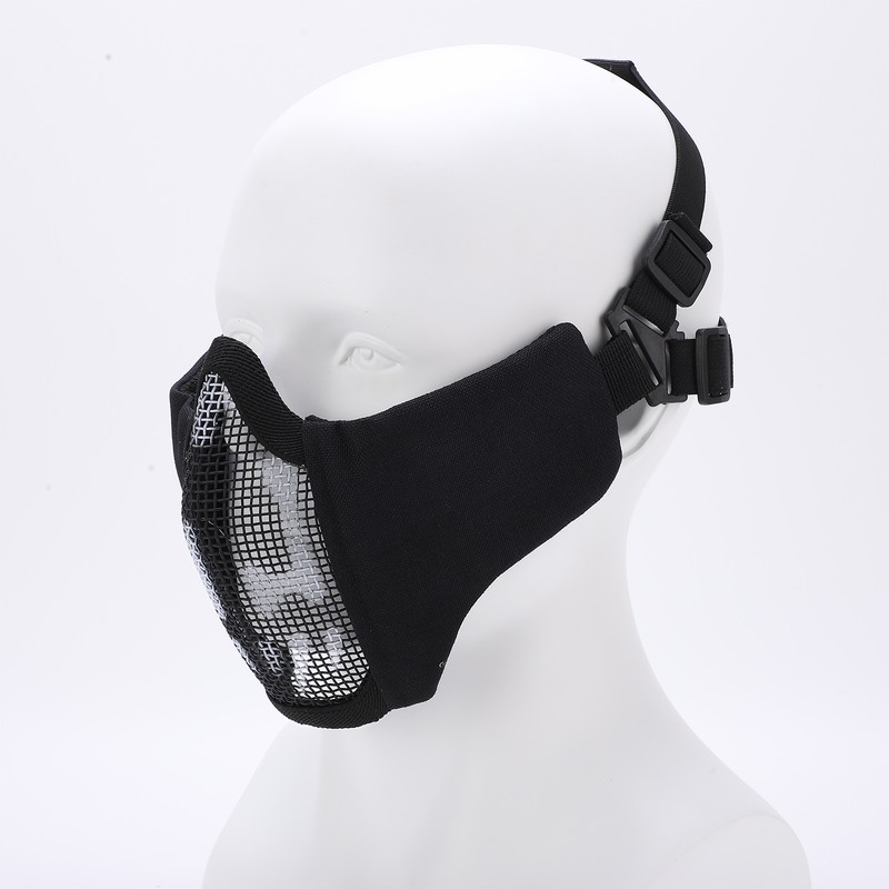 Outdoor Half Face Breathable Steel Mesh Face Cover Military for