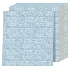 Art3d 64 Square Feet (Pack Of 11) Wall Panel Brick, Blue