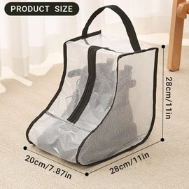 EUPSIIU 2 Pcs Women Short Boot Storage Bags, Travel Shoe Bags, Shoe Packing Organizer, Portable Proof Dust and Waterproof Shoe Storage Bag, Zippered Shoe Pouch for Hunting Hiking Fishing (Black)