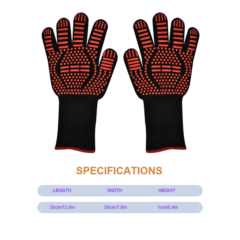 1 Pair of Fireproof High Temperature Resistant Microwave Oven Gloves
