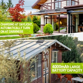 MEDOYOH 120 LED Cool White Light Solar Pendant Lamp with Remote Control and Motion Sensor, 4000 mAh Solar Lamps Hanging IP55 Waterproof for Yard, Barn, Balcony, Corridor, Gazebo, Garage