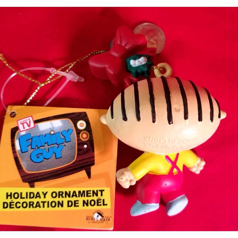Family Guy STEWIE W MISTLETOE CHRISTMAS ORNAMENT HOLIDAY MINT 3"