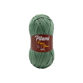 Paper Raffia Yarn 1 Strands Kraft Paper Yarn Raffia Yarn Soft Raffia Ribbon Yarn Polyester Yarn for Crocheting DIY Weaving - Total Length 170 m (180 yds 150 g) (Khaki)