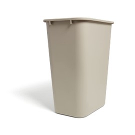 STAPLES COASTWIDE 125070 Soft Molded Wastebasket 10.25 Gallons Beige 20-Inch H x 15 1/2-Inch W x 11-Inch D