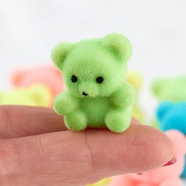 Factory Direct Craft Package of 24 Sitting Flocked Neon Color Miniature Teddy Bears | Tiny Bears, for Favors, Crafts and More