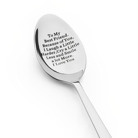 Best Friend Spoon for Coffee Tea Lovers Gifts for Women Work Bestie Gifts for Men Graduation Gifts for Him Her 2024 BFF Birthday Gifts for Teenage Girls Boys Long Distance Friendship Gifts for Kids