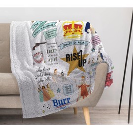 Allenjoy Musical Gold Star Blanket 57"x50" - Soft Warm Throw Blankets for Couch Bed Living Room Home Office Bedroom Decor, Gifts for Men Women Teens Fans Brother, Durable Washable