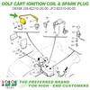 10L0L Golf Cart Ignition Coil & Spark Plug For Yamaha