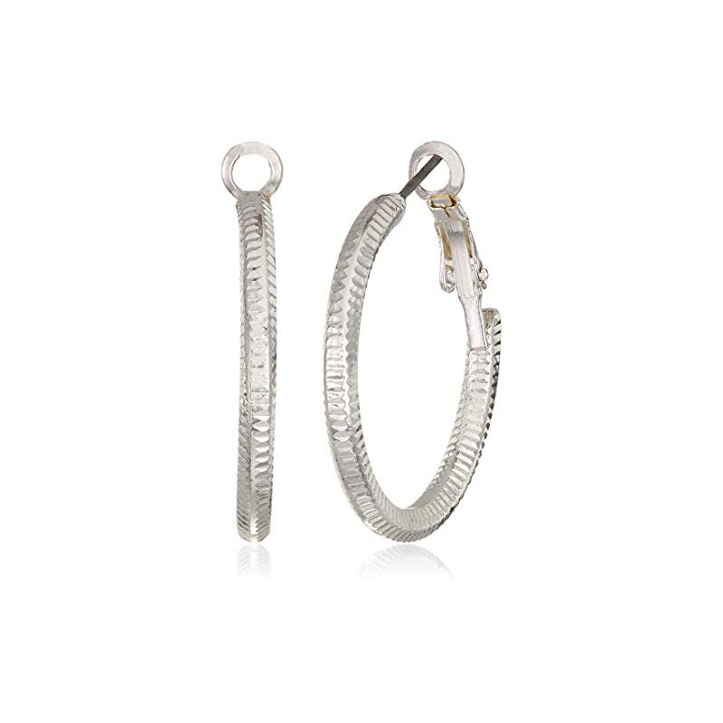 Nine West Women's Silver Hoop Earrings, Size: 0, Silver