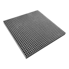 24x24x1.5in Gritted Fiberglass Molded Grating, 2' x 2' Heavy Duty FRP Industrial Grating Panel Non-Slip Grit-top Surface Micro-Mesh 3/4" Openings Bar Grille Plate for Car Wash,Decks,Grey