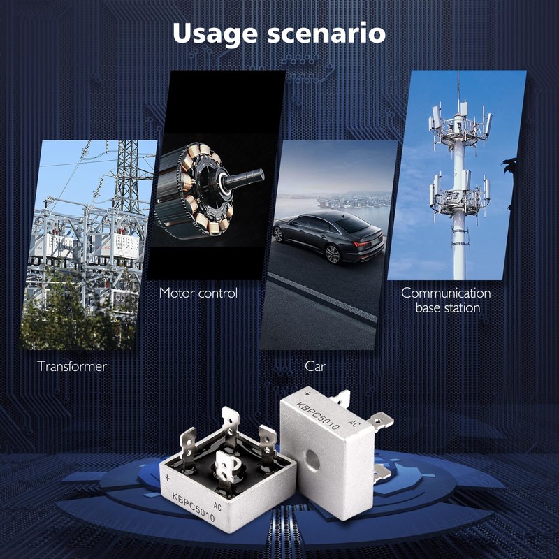 FORIOT 8Pcs KBPC5010 Bridge Rectifier Diode 1000V 50A AC to