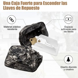 Piedra para Esconder Llaves, Ocultar Llaves de Emergencia para Exterior, Hide a Key, Roca Falsa Impermeable, Sensación y Aspecto Real, Escondite de Llaves Seguro para Jardín y Patio, Regalo para Niño
