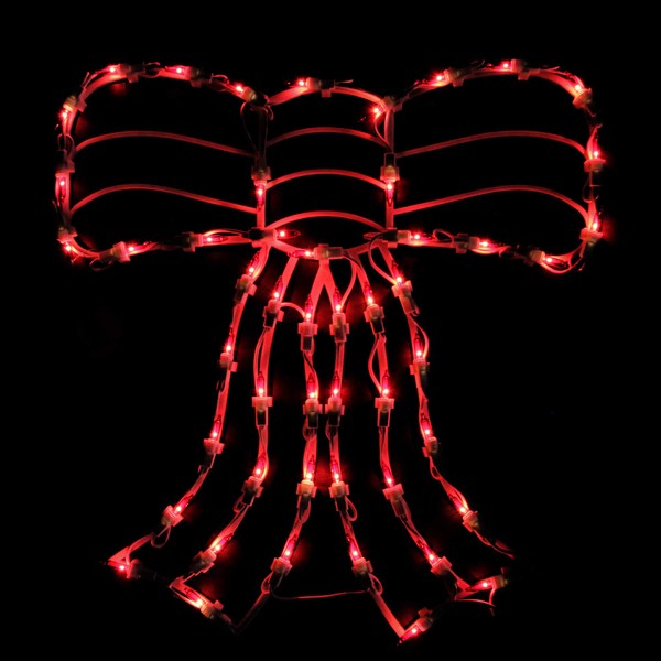 14" Lighted Red Bow Christmas Window Silhouette Decoration