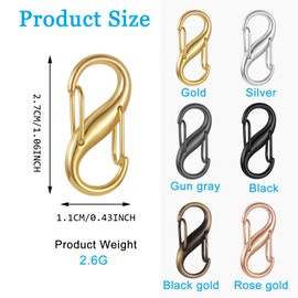 Zipper Locks Anti Theft, 18 Piece Mini S Carabiner Clip,Mini Backpack Zipper Lock, Purse Lock, for Backpacks,Purse,Handbags & Tents - Secure Zipper Locks, Durable S Carabiner Clip