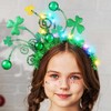 CAKURE Light Up St Patricks Day Headband LED Shamrock Ball