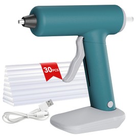 SilhouetteSlice 20W Cordless Hot Glue Gun,Fast Heating Glue Gun and 30pcs Glue Sticks Set, Stable Support Base Ideal for Crafts,DIY Arts,Home Repairs