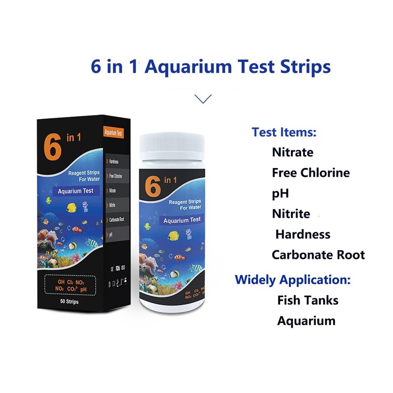 6 in 1 Aquarium Test Strips, Fish Tank Pond Test